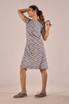 Sweet Moon Knit Cotton Mid Length Nightdress - Dusty Lavender — thumbnail 3